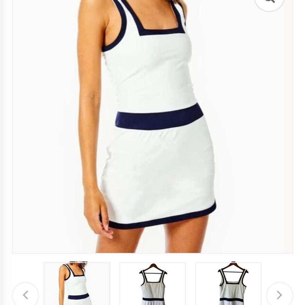 Addison Bay White and Navy Dress